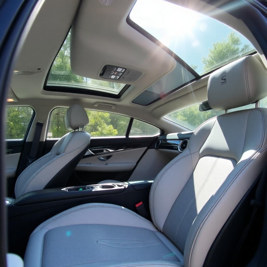 Spotless luxury car interior